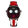 Joker montre hommes haut marque créative mode personnalité Clown Quartz cuir étanche montres de sport hommes