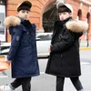 -30寸法子供冬のジャケット2020新しい厚い暖かい子供たちのファッションダウンコート本物の毛皮の襟の赤ちゃん女の子スノースーツの服LJ201017