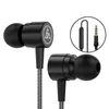 Metal in Ear fones de ouvido fones de ouvido estéreo hiFi com microfone HD Music Head para iPhone Samsung Android Smartphones