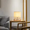 Lampada da tavolo con base in legno con paralume in tessuto nordico per soggiorno, camera da letto, comodino, lampada da lettura E27