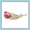 Broches broches bijoux élégant fleur de fleur de fleur broche broche en cristal costumes accessoires pour le mariage OCN Drop livraison 2021 xdnvo