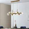 2020 Nouveau Loft Nordique Boule De Verre Pendentif Lumières Creative Molécule Conception Winehouse Salon Cuisine Bar E14 Luminaires Suspendus