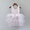 민소매 아기 소녀 한 조각 발레 스커트 거즈 투투 어린이의 성능 댄스 드레스 발레 드레스