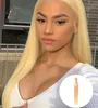 Blond färg 613 Brasilianska peruanska malaysiska indiska raka jungfruliga hårväv buntar Remy hårförlängningar kan färgas