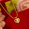 Classic Women's Wedding Engagement Jewelry 18k Gold Pendant Necklaces Elegant Flower Clavicle Chain Necklace for Girlfriend Q0531