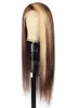 Ishow 28 30 inch 150% 180% 250% hoge dichtheid 4 * 4 menselijk haar pruiken transparante kant sluiting pruik rechtstreeks voor vrouwen honing blonde 4/27 markeer ombre kleur