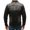 Men's Jackets Mens Winter Jacket Black Stylish Ripped Pocket Denim Fashion Padded
