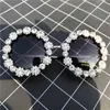 نظارات شمسية الماس اليدوية الرجعية النساء ظلال العلامة التجارية مصمم أزياء سيدة جولة النظارات إطار نظارات فاخرة FML