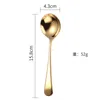 Ice Cream dessert Spoon Candy handle coffee Coffee Spoon Gold Stainless steel Kitchen bar Flatware tableware will and sandy new