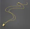 2021 Nieuwe luxe sieraden zilver rose gouden slot hanger ontwerper ketting 18 k goud roestvrij dunne ketting vrouwen kettingen mode-stijl
