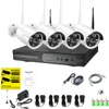 4CH CCTV-system Trådlöst ljud 1080P NVR 4PCS 2.0MP IR OUTRE P2P WIFI IP CCTV Säkerhetskamera Systemövervakningskit