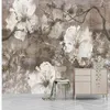 Vintage flower wallpapers plum TV background wall mural 3d murals wallpaper for living room