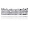 New Baguette Set Teeth Grillz Top Bottom Silver Color Grills Dental Mouth Hip Hop Fashion Jewelry Rapper Jewelry9416179