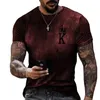 King T-shirts w stylu króla drukowana koszulka T-shirt wizualne imprezę imprezową punkowa gotycka okrągła szyja wysokiej jakości amerykańskie mięśnie w stylu mięśni krótkie rękawy