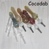 Groothandel waterpijpen 10 mm Glas Nectar Kit met titanium nagelkwarts Tip Mini -rookpijpen Dab Strows DHL