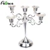 Silvergold 3 5 Arms Metal Candlestick Holder Pelar Candle Holder White Candle Stand bröllopsljusstake Candelabra Stand Decor Y8529628