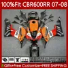 OEM-kropp för Honda CBR 600RR CBR600 RR F 5 2007-2008 Bodywork Repsol Orange 70NO.4 CBR 600 RR CC F5 600F5 600CC 2007 2008 CBR600F5 CBR600RR 07 08 Injektionsformfeoking