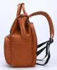 Grande Bolsa de Fralda de Couro Pu Backpack para Mamãe em Brown Stroller Organizer Bags Maternidade Viagem Baby Baby Bags Panaleras 201120