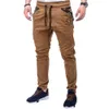 Herrbyxor Mens Stora Camouflage Stitching Lanyard Belt Casual Color Matching Style Joggers för män