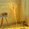 LED Bobo 풍선 빛나는 장미 꽃다발 빛 투명 거품 장미 공 발렌타인 선물 생일 웨딩 파티 장식 GGA3845-3