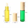 100pcs/lot Wood lines cap Gemstone roller bottle 5ML glass oil bottles Empty Essential Oil Roll On Roller Ball bottle