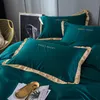 Luxus Bettwäsche Set 4PCS Flachbettblatt Kurzduvet Cover Sets King Comites Quilt Deckungen Single Queen Size Bettclothes Leinen LJ3819818