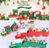 Trem de natal pintado de madeira decoração de natal para casa com santa natal brinquedos do miúdo presente ornamento navidad ano novo gift9625457
