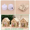 Christmas LED Candle Light Wood House Hanging Christmas Tree Ornament DIY Home Holiday Decoration Nice Wedding Xmas Festival Gift WVT1213