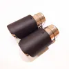 Two Pieces: Full Matte Carbon Fiber Universal Akrapovic Exhaust Muffler Tips Auto Car Cover Styling