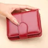 2021 Plånbok Kort PU Womens Purse Zipper Button Red Small Coin Pocket Cartera