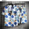 Summer Cool Men Tracksuit Fashion Men's Short Sleeve Hawaiian Floral Shirt and Shorts Casual Beach Two Pieces Suit Sets LJ201126