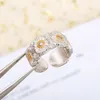 2021 Hot sale Luxurious quality opend ring with flower in silver color for women and mother birthday gift free shipping PS7064