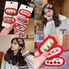 Fashion Sweets Knitted Hairpins Red Hair Clips Chinese Plush Barrettes Girls Headdress New Year's Festive Women Hair Accessories