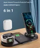 6 in 1 Wireless Chargers 10w Quick Charge For Watch Earphones IOS Android Smartphone USB Type-c Charger CellPhone Wired Socket Interface Charging Dock Station