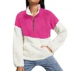 Damskie bluzy bluzy Chamsgend Pluszowe Zimowe Płaszcze Kobiet Puszyste Polar Kobiet Patchwork Zipper Z Długim Rękawem Swetry Znosić F7211