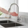 Faucet de cocina Touch Touch de EE. UU. Con pulverizador de pullamiento, pulverizador de níquel cepillado A21 A04 A22