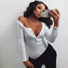 CNYISHE Ribbed Knitted Buttons Bodysuit Jumpsuits Long Sleeve Bodycon Sexy Streetwear Autumn Clothes Solid Rompers 220226
