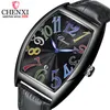 New Chenxi Top Marca Luxo Mens Relógios Masculinos Relógios Data Do Negócio Relógio De Couro Cinta De Couro Quartz relógios de Pulso Homens Assista Presente 8217