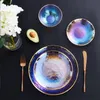 Assiettes en verre arc-en-ciel DESTET PLAQUE ASTRAGE PLAQUE SALAD BOLLS BOLS FRAIT