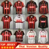 Kaka 06 07 Koszulki Beckham 09 10 Maldini 93 Nesta Inzaghi 96 97 Pirlo Retro Camiseta Shevchenko Soccer koszulka