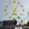 Raça West Highland cão de Westie Longo relógio mão 3D DIY relógio de parede animal autoadesivo Big Acrílico Tempo relógio relógio