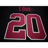 2024 Stanford Cardinal Bryce Love #20 Black White Red Real Full Hafdery College Size S-4xl lub niestandardowe Jersey