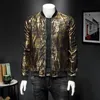 Chaqueta de fiesta con estampado de oro negro de lujo traje club bar abrigo casaca hombre 2020 primavera nuevo jacquard bomber chaquetas hombres ropa1