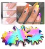 Kleurrijke Nail Art Manicure Franse sjabloon Stalen plaat Model Gemakkelijk Frans Lijn Rand Crystal Nail Tool