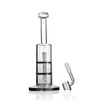 Bong à base épaisse Double écran filtrant Perc Recycleur de conduites d'eau en verre Bongs en verre Bubbler Perc 2 plates-formes pétrolières de fonction Pipes à fumer Dab Rigs