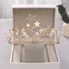 Gouden tiara's en kronen parels sterren bruiloft haar accessoires voor koningin prinses partij kristal diadeem vrouwen trendy haar sieraden J0113