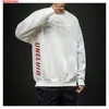 Dropshipping Herbst Japanischen Streetwear Solide Pullover 2020 Herren Kausalen Streetwear Tops Männlich Brief Sport Hoodies