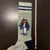 Polo Bear Sock 2-Pack Fashion Cartoon Cute Socks Harajuku Women Stretch cotton socks with Web Ankle Sock Hipster Skatebord Ankle Funny Sock