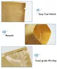 100 sztuk / partia Brązowy Kraft Papier Torba Papierowe Przechowywanie Żywności Torby Zipper Worfuda Proof Packaging Studka do suszonej herbaty owocowej
