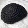 6-calowy czarny afro perwersyjny kędzierzawy Mężczyźni System włosów dla mężczyzn Dziewiczy Human Hair Toupee